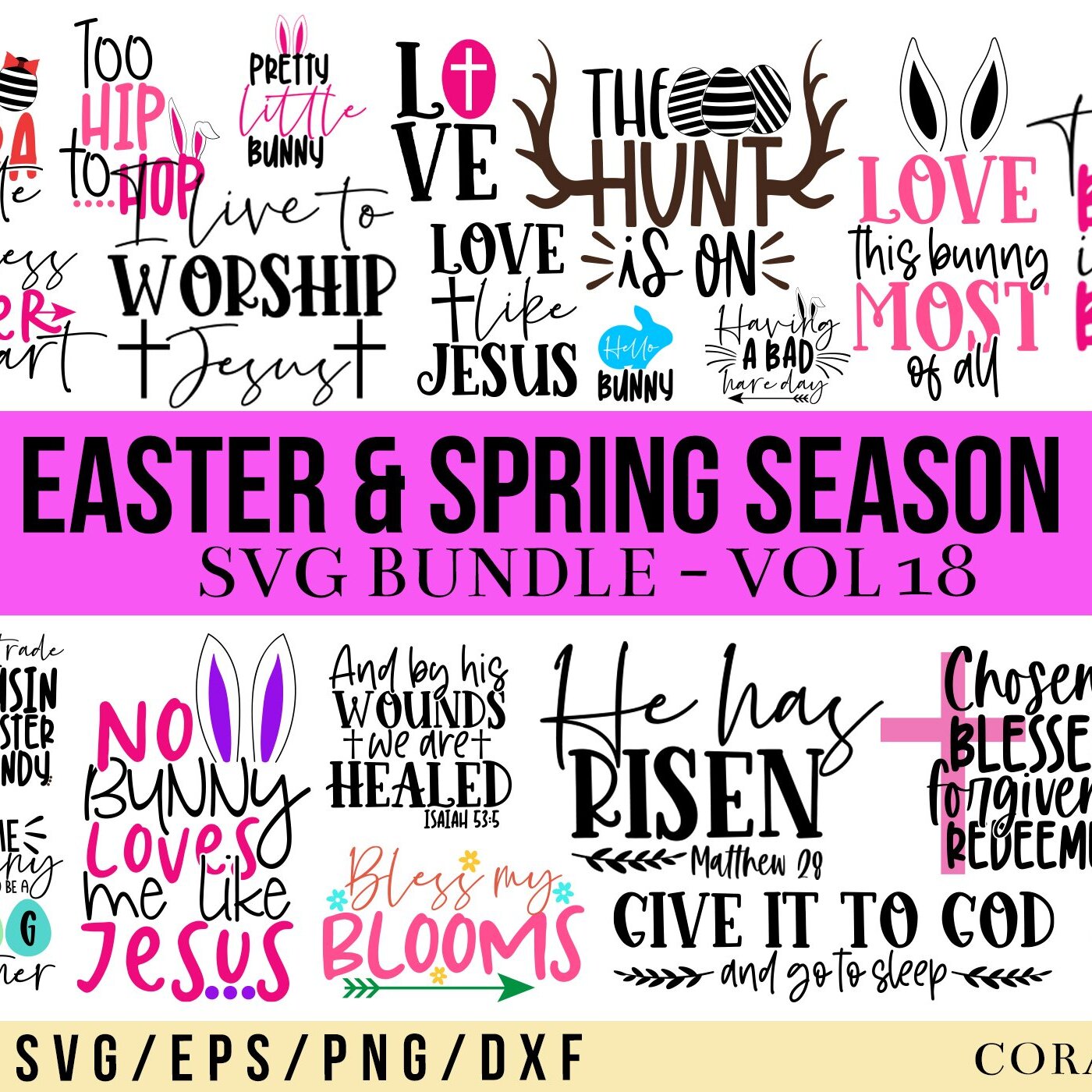 Easter and spring season svg bundle.