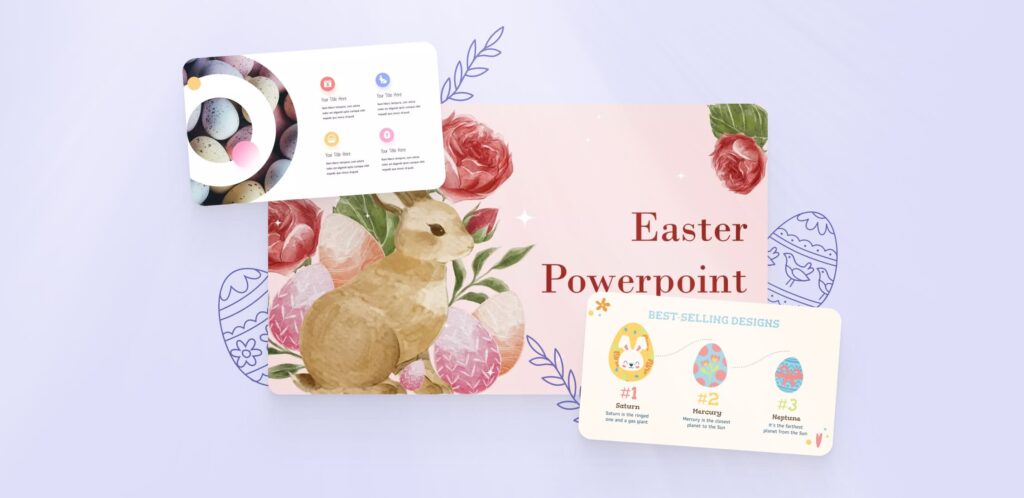 Card with a bunny on it next to a business card.