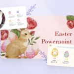 Card with a bunny on it next to a business card.