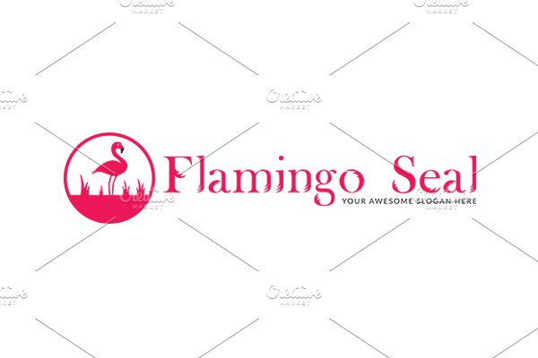 Flamingo Seal Logo Template cover image.