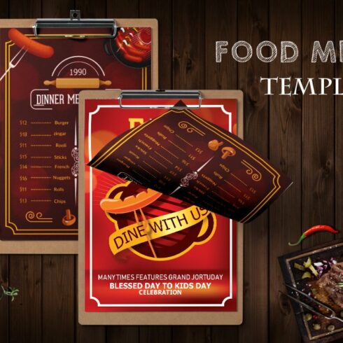 Restaurant Food Menu Template cover image.