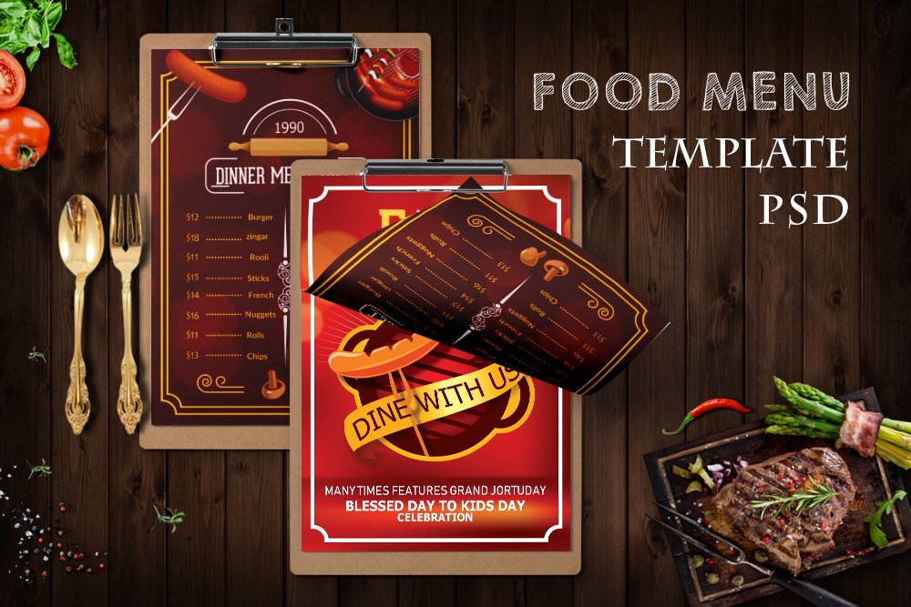 Restaurant Food Menu Template cover image.