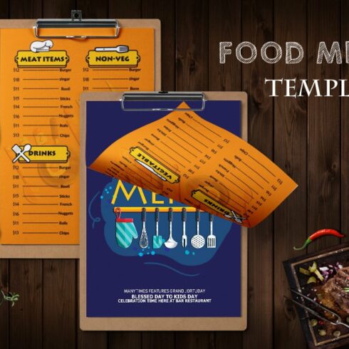 Restaurant Food Menu cover image.