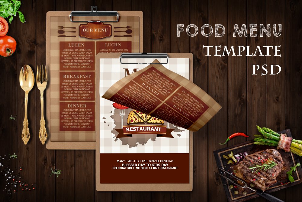 Restaurant Food Menu Template cover image.