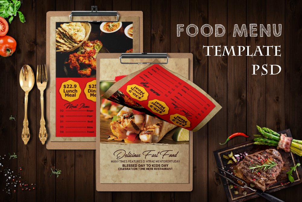 Restaurant Food Menu Psd cover image.