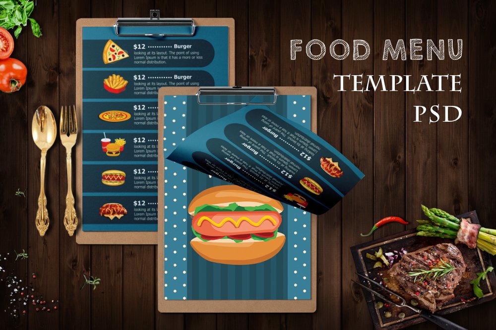 Restaurant Food Menu Template cover image.