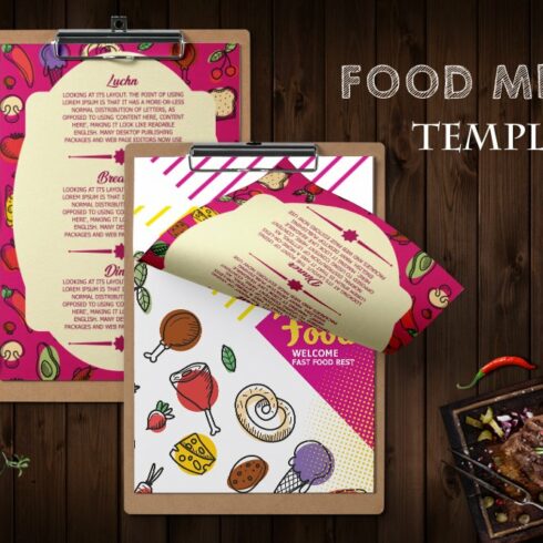 Restaurant Food Menu Template cover image.