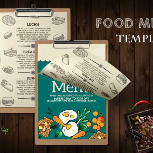 Restaurant Food Menu Template cover image.