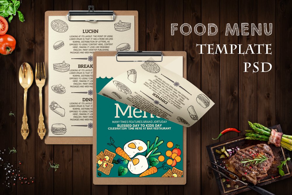 Restaurant Food Menu Template cover image.