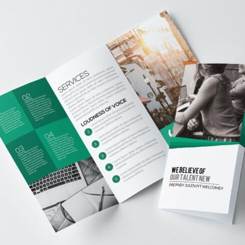 Business Agency Trifold Brochure cover image.