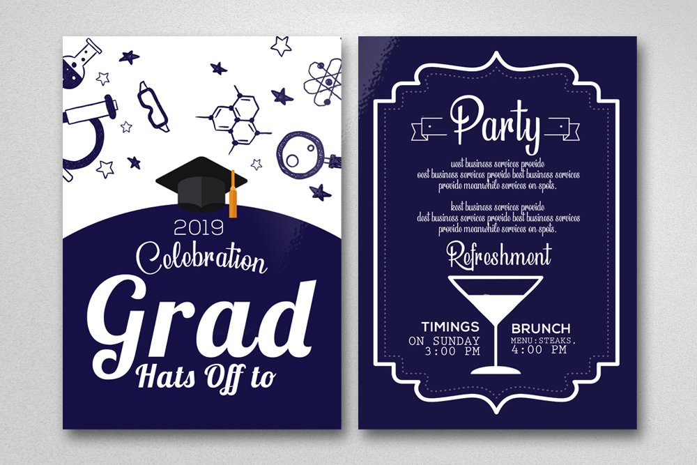 Tow Sided Graduation Invitation Card cover image.