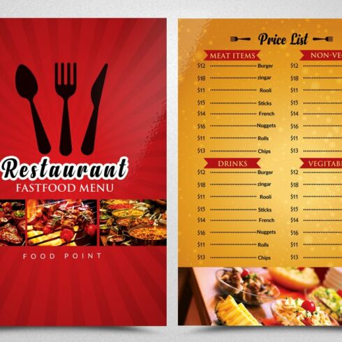 Restaurant Menu Flyer Template cover image.