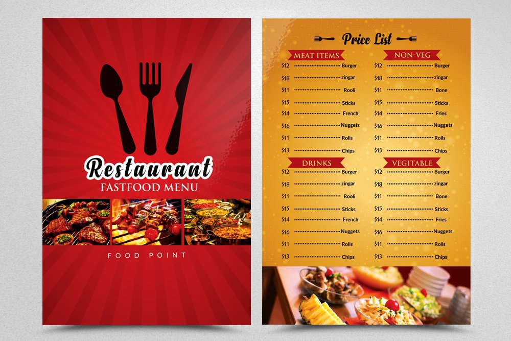 Restaurant Menu Flyer Template cover image.