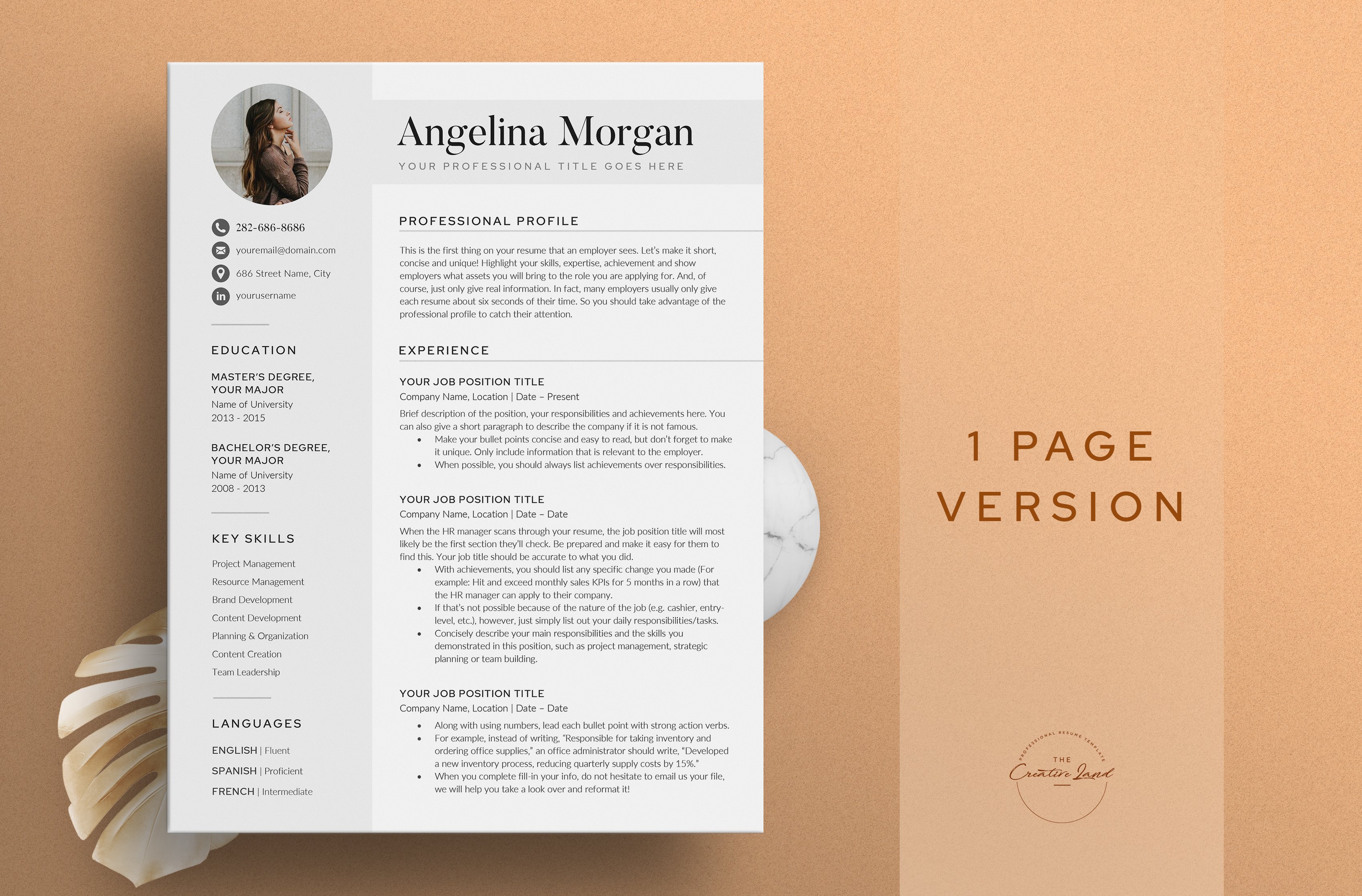 Resume/CV - The Angel preview image.