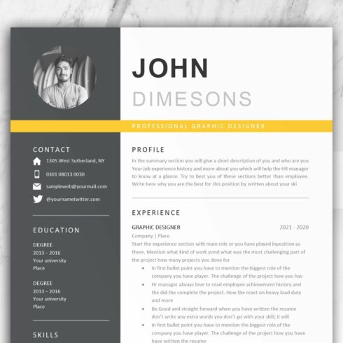 Minimal Resume CV template in Word cover image.