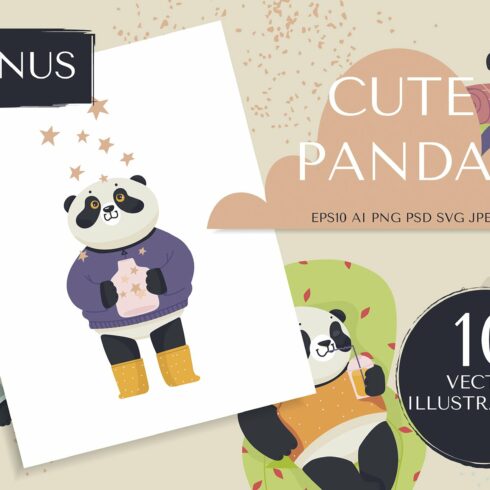 Сute collection of pandas cover image.