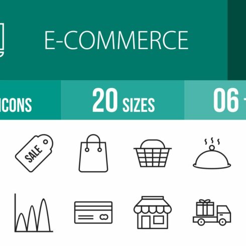 48 Ecommerce Line Icons cover image.