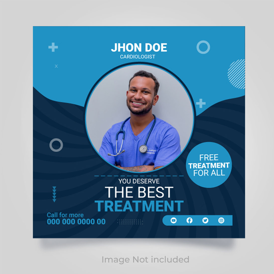 professional clinic medical social media template cover image.