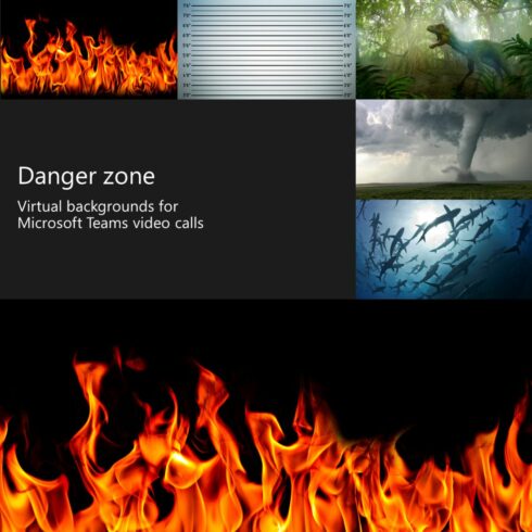 Danger Zone Virtual Backgrounds for Microsoft Teams Video Call Powerpoint Presentation Template cover image.