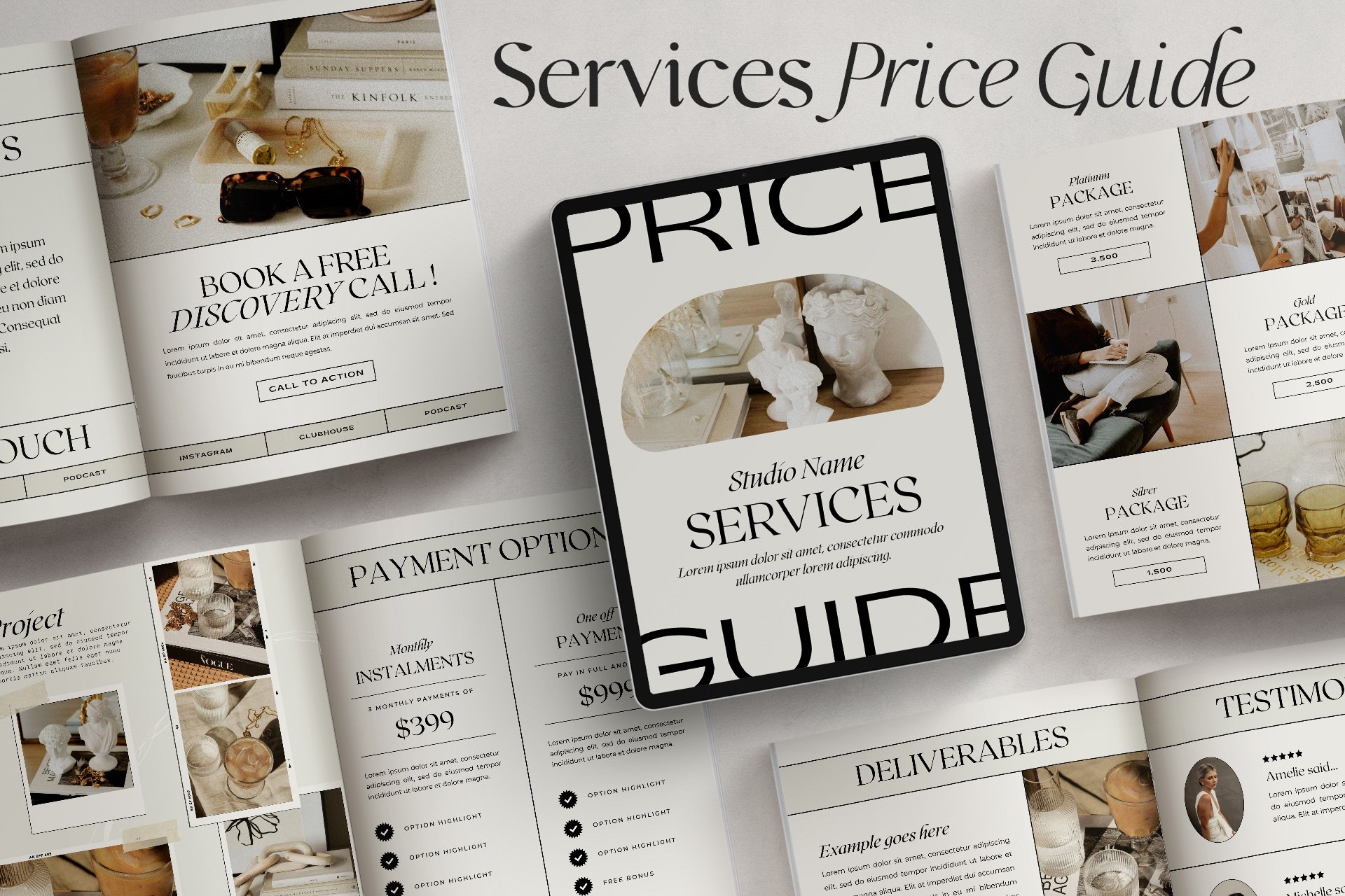 Services and Pricing Guide CANVA cover image.