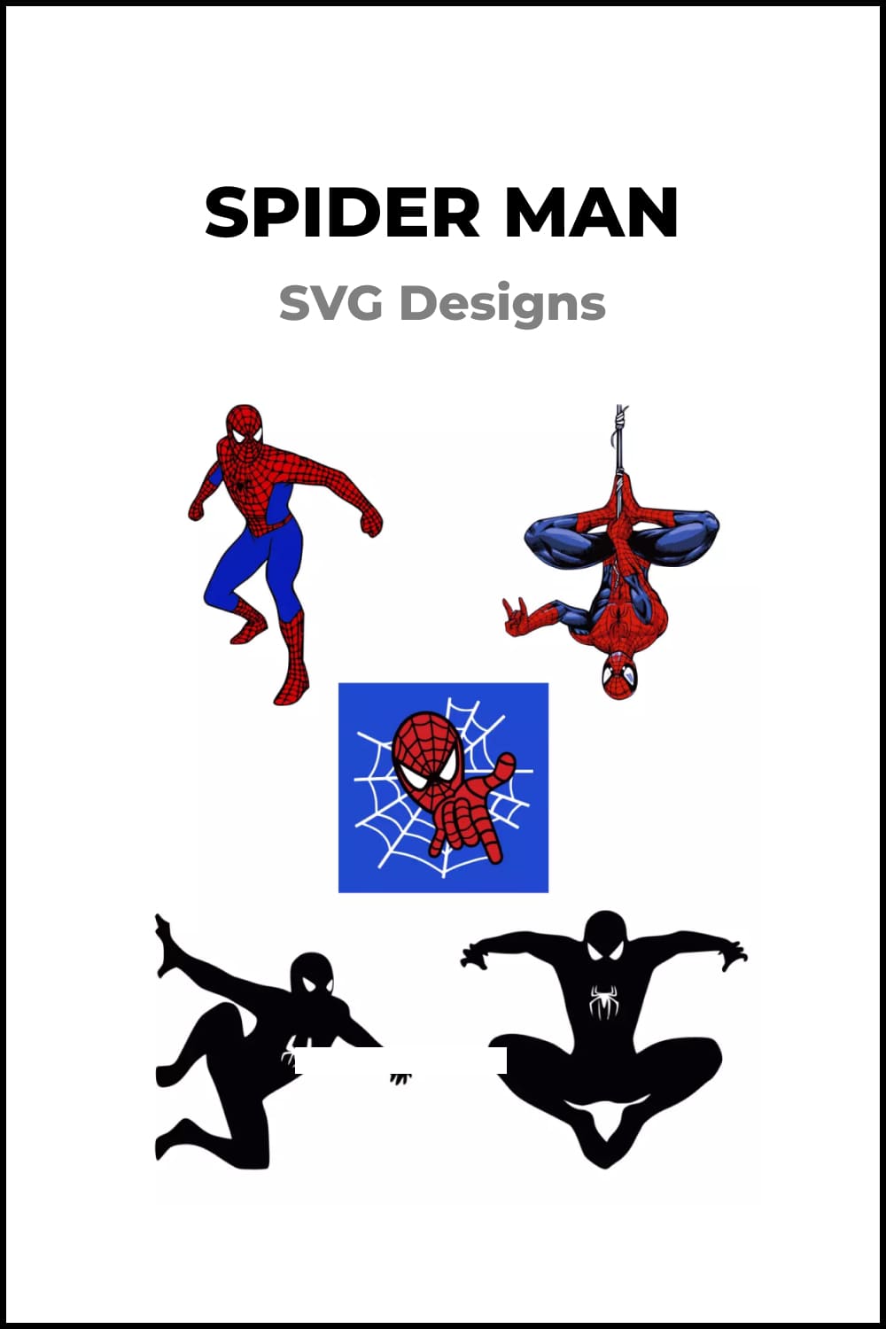 Images of spider-man in color and black version in motion.