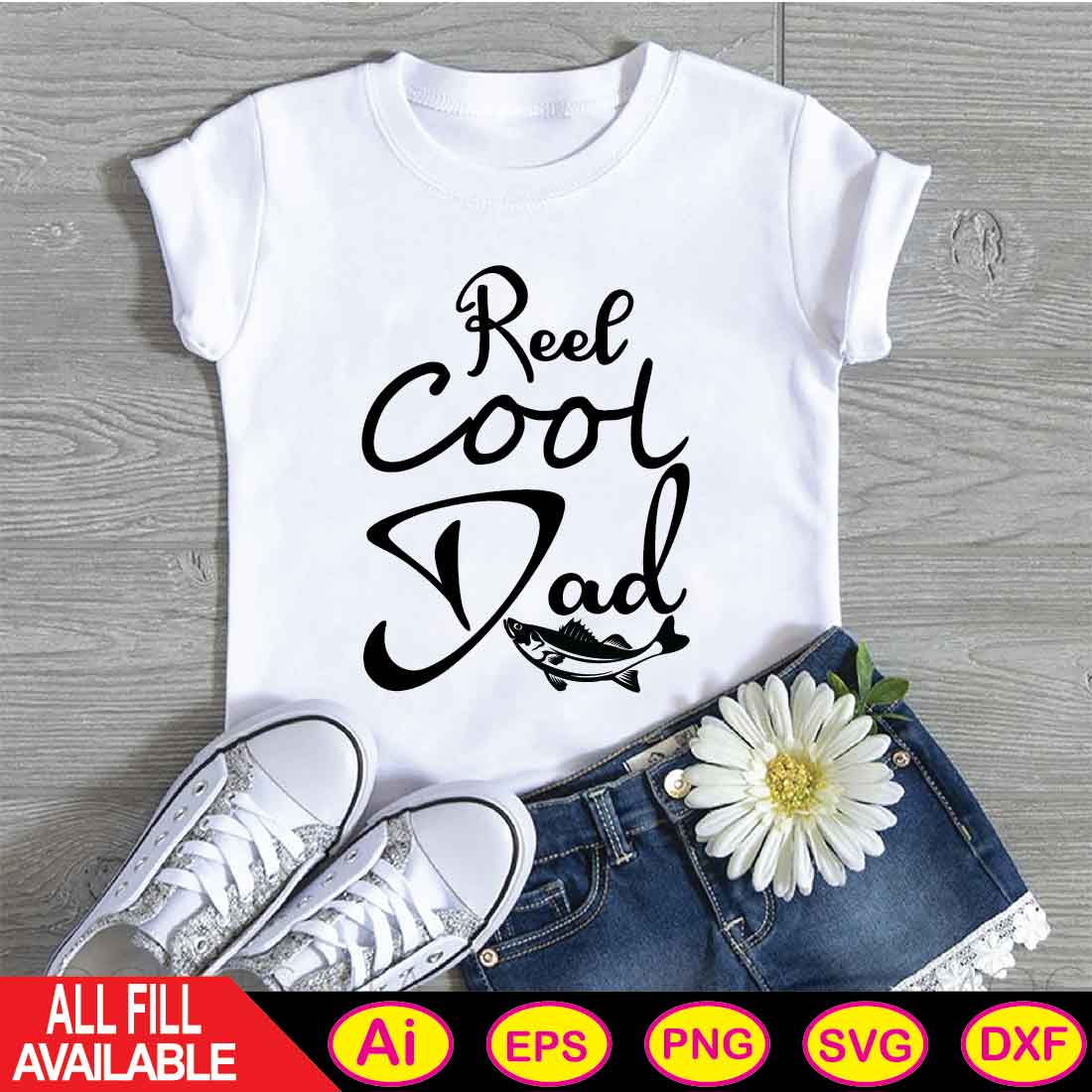 T - shirt with the words feel cool dad on it.