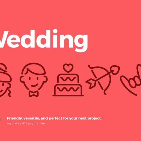 Wedding & Love Icons — Pixi Line cover image.