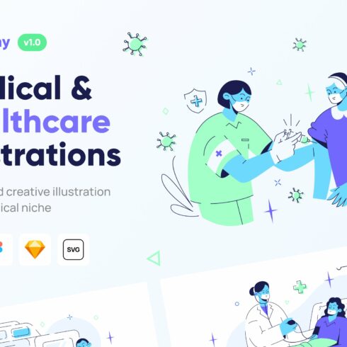 Medical Health Illustrations Set cover image.