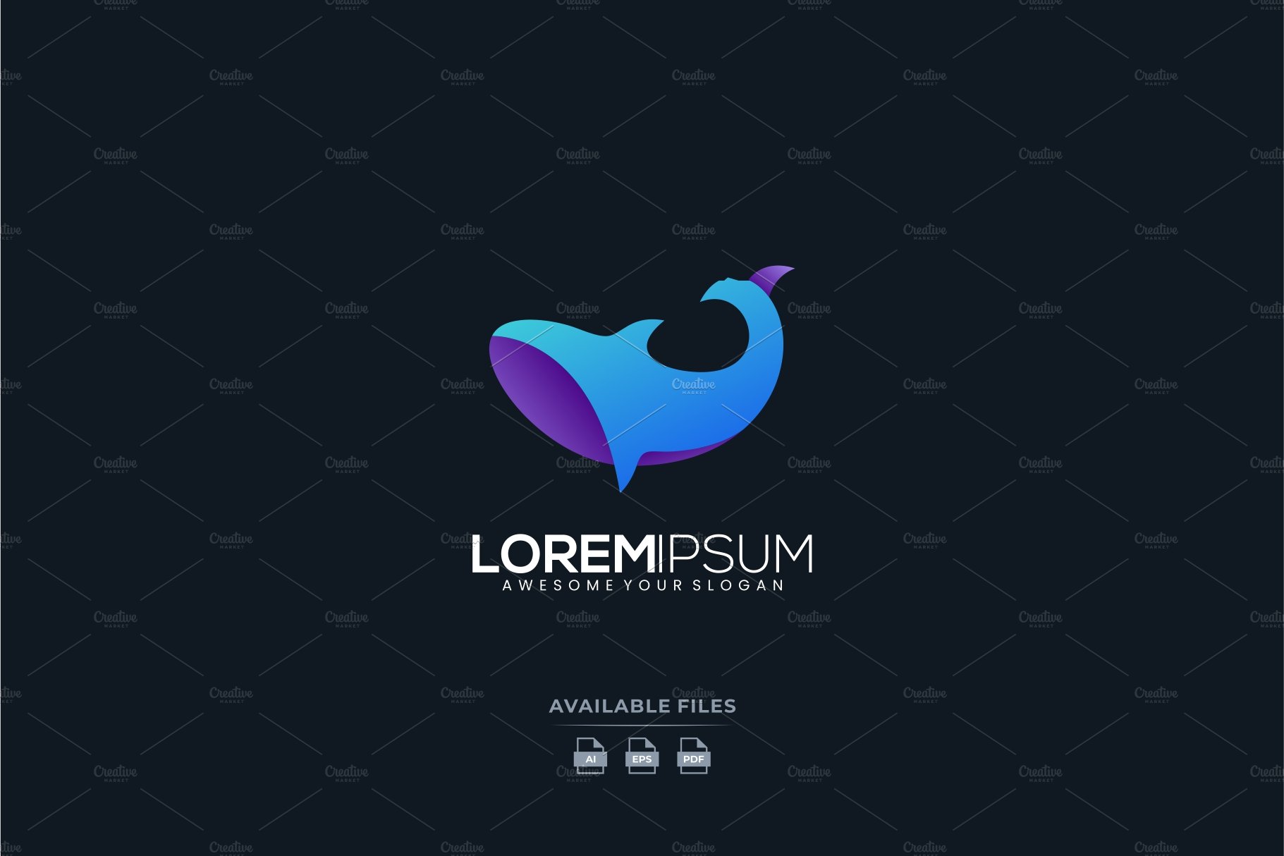 whale logo modern gradient cover image.