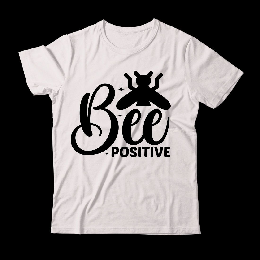 White t - shirt that says bee positive.