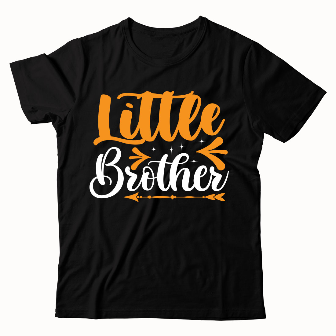 Black t - shirt that says little brother.