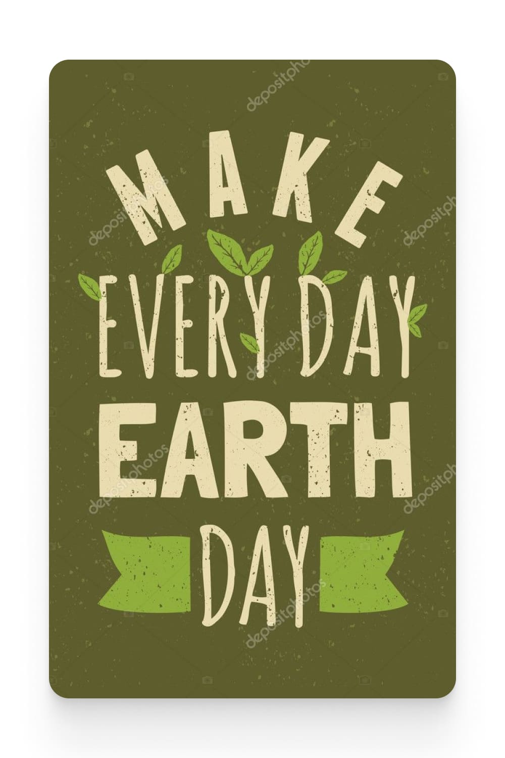 Earth Day Poster on a green background.