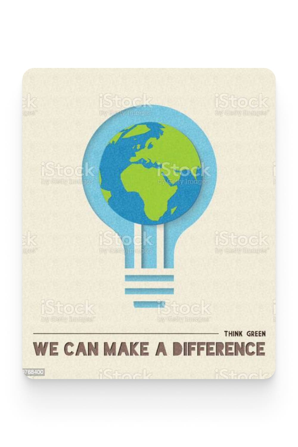 appy Earth day paper cut light bulb illustration.