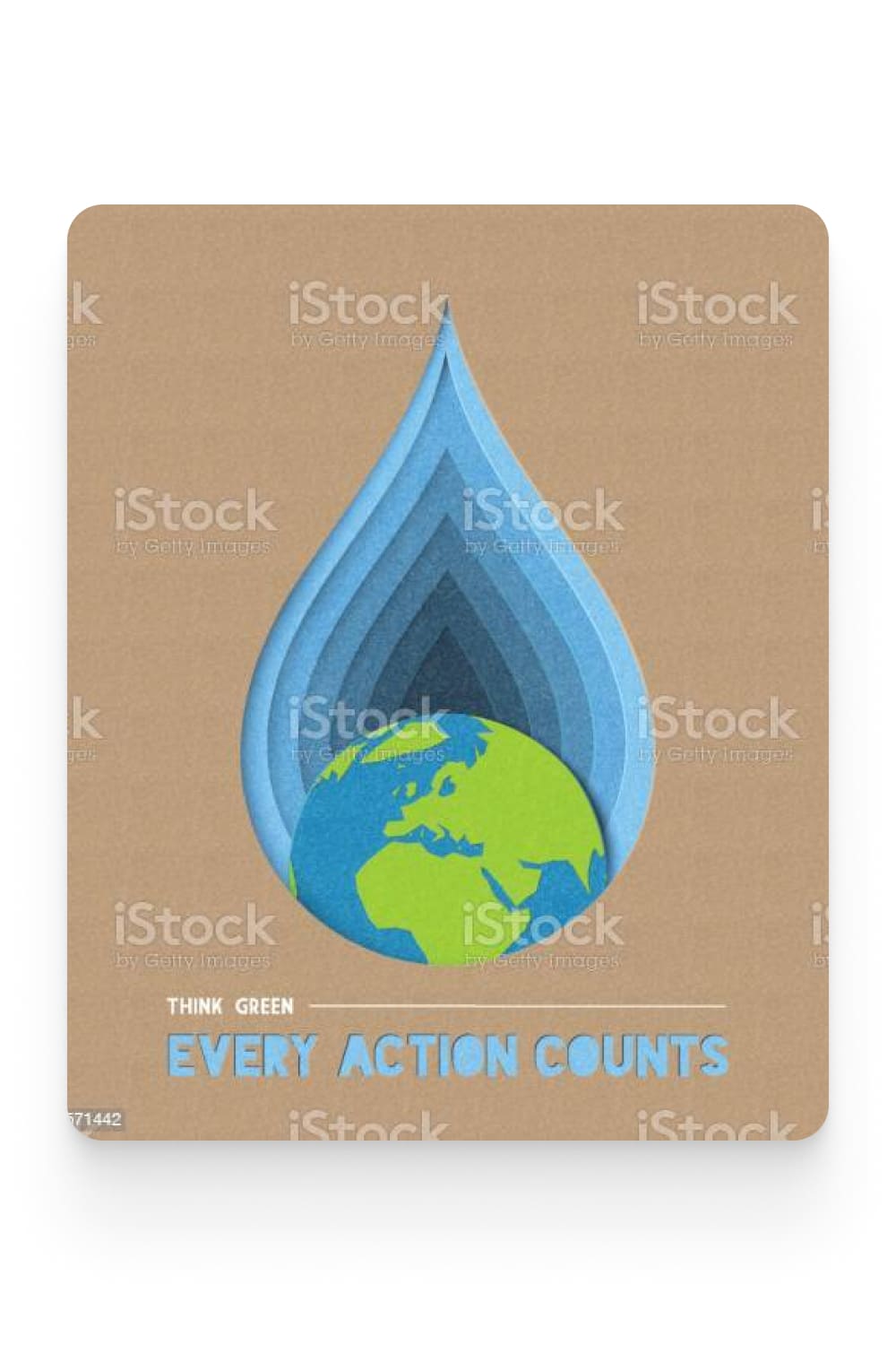 Earth day water conservation paper cut art.