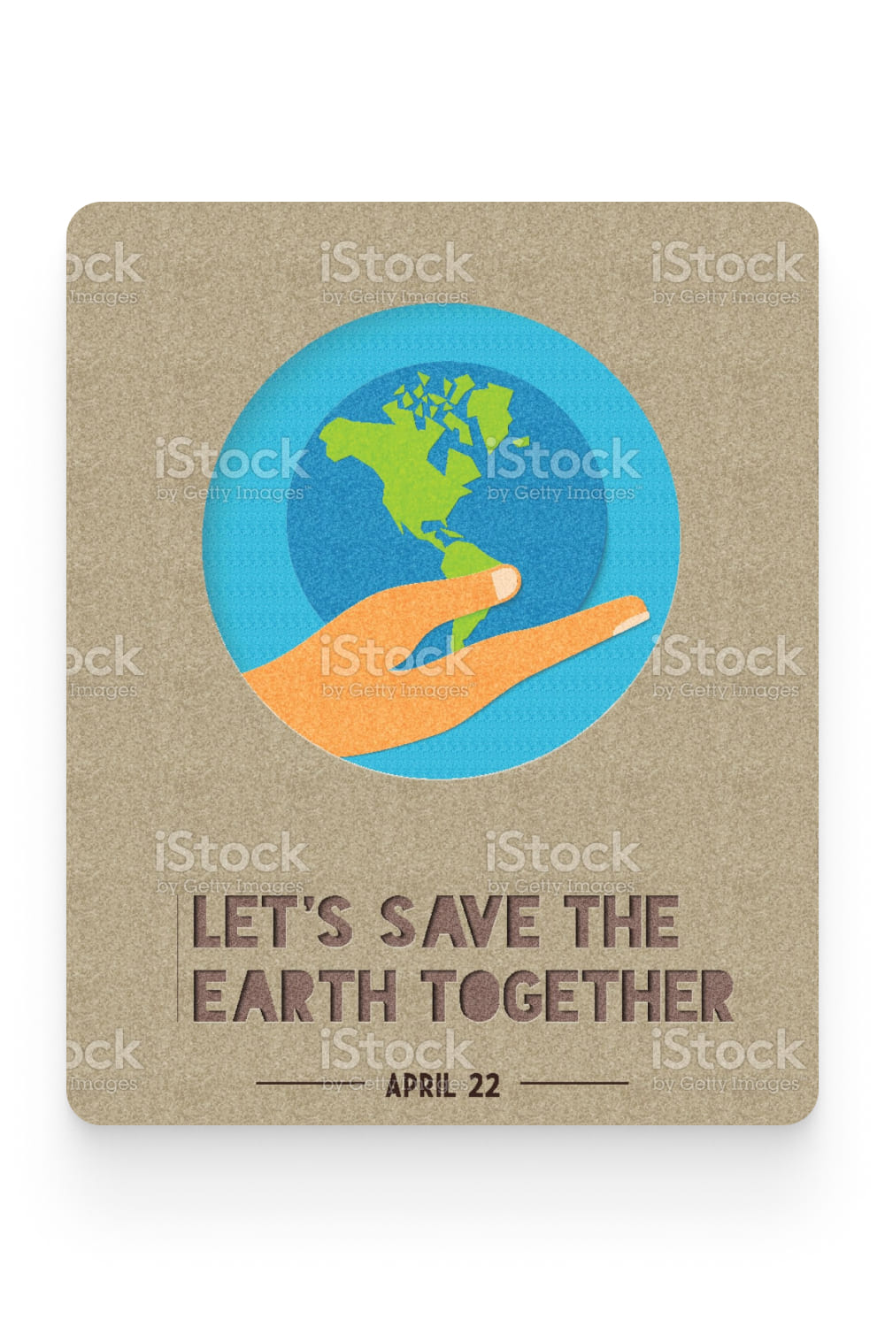 Happy Earth Day paper cut world illustration quote.
