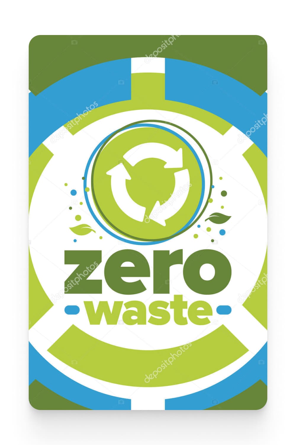 Zero Waste. Ecology poster. Refuse and Reduce. To Reuse and Recycle.