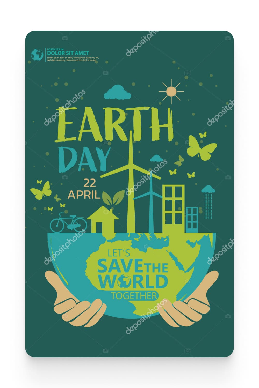 Happy Earth Day Banner Illustration of a happy earth day banner, for environment safety celebration.