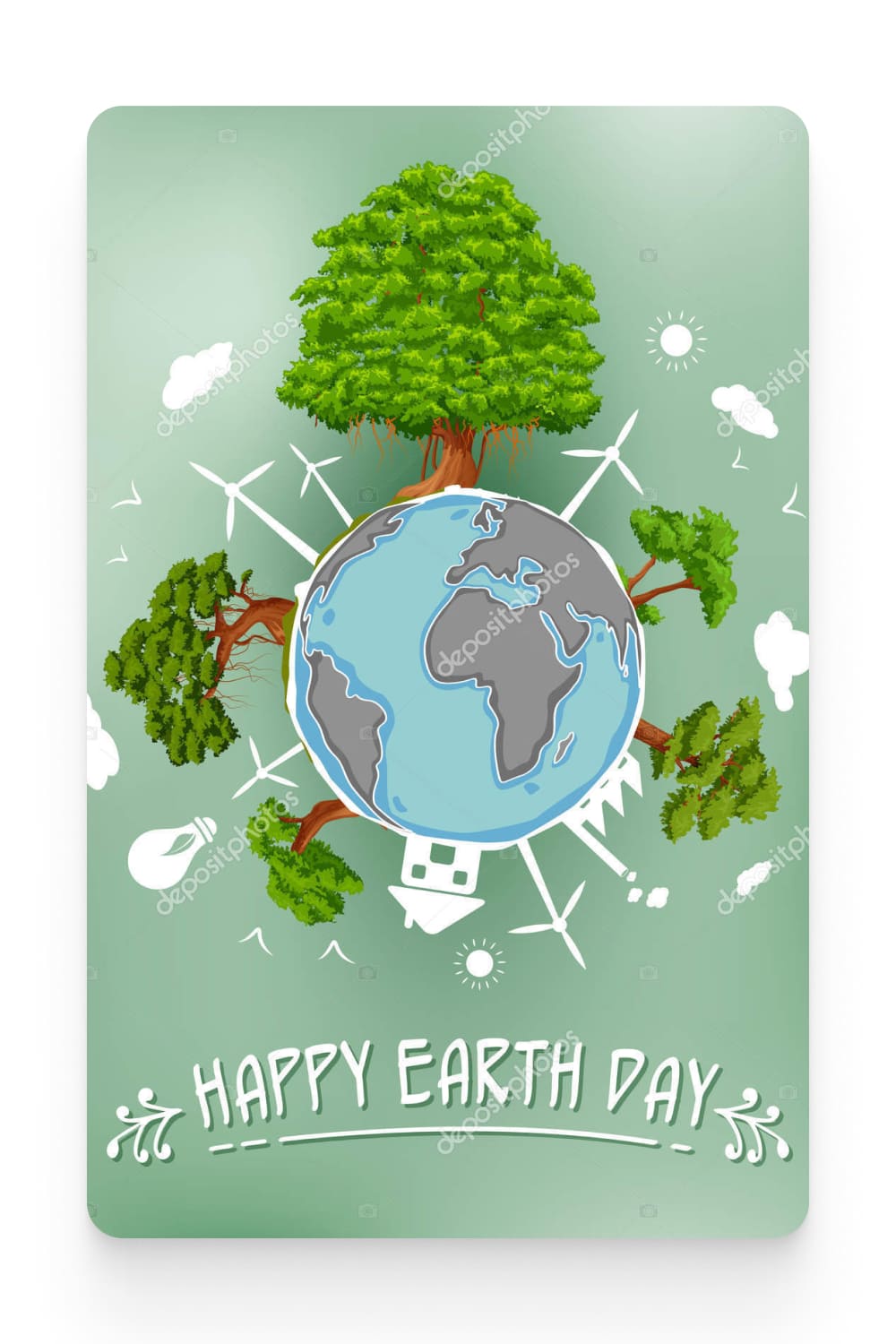 Earth Day concept for safe and Green Globe.
