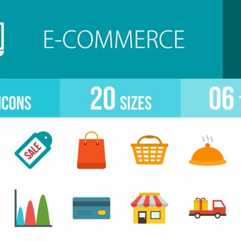 48 Ecommerce Flat Multicolor Icons cover image.