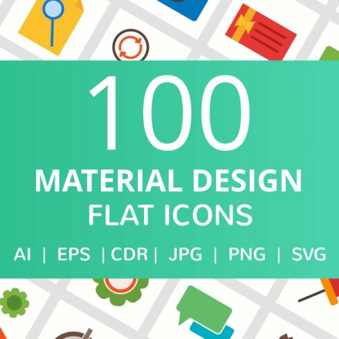 100 Material Design Flat Icons cover image.
