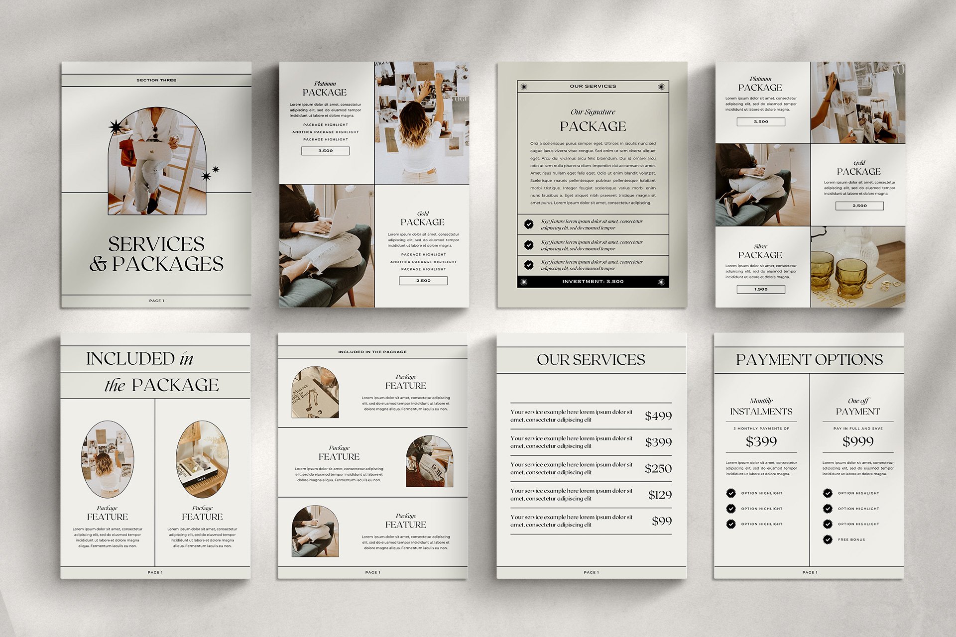 10 services and pricing guide price menu magazine ebook guide business photography canva template aestjetic 458