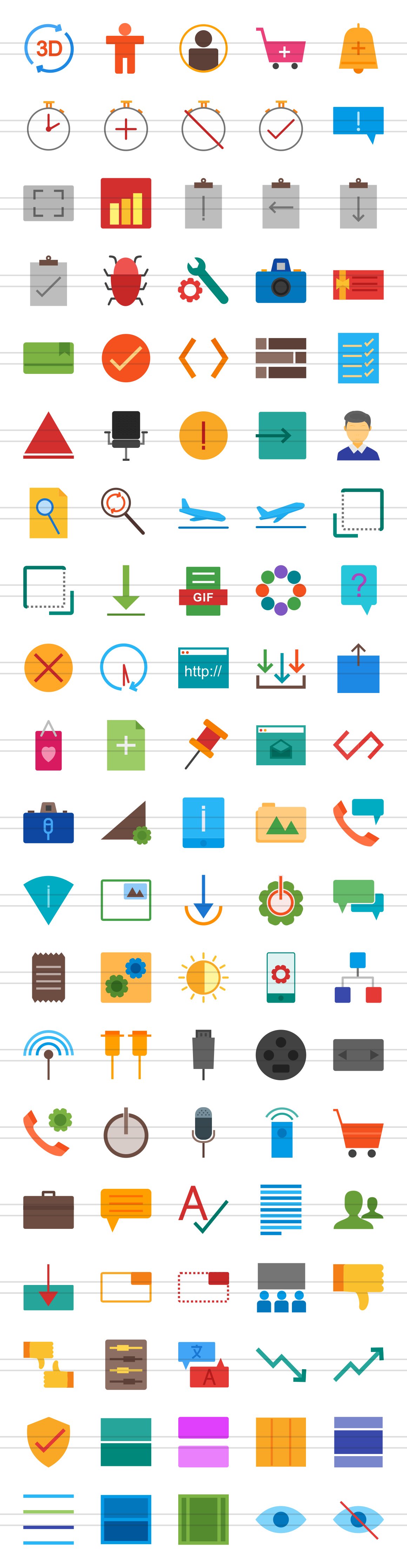 100 Material Design Flat Icons preview image.