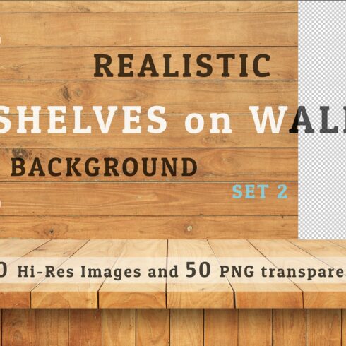 100 Realistic Shelves on Wall. Set 2 cover image.