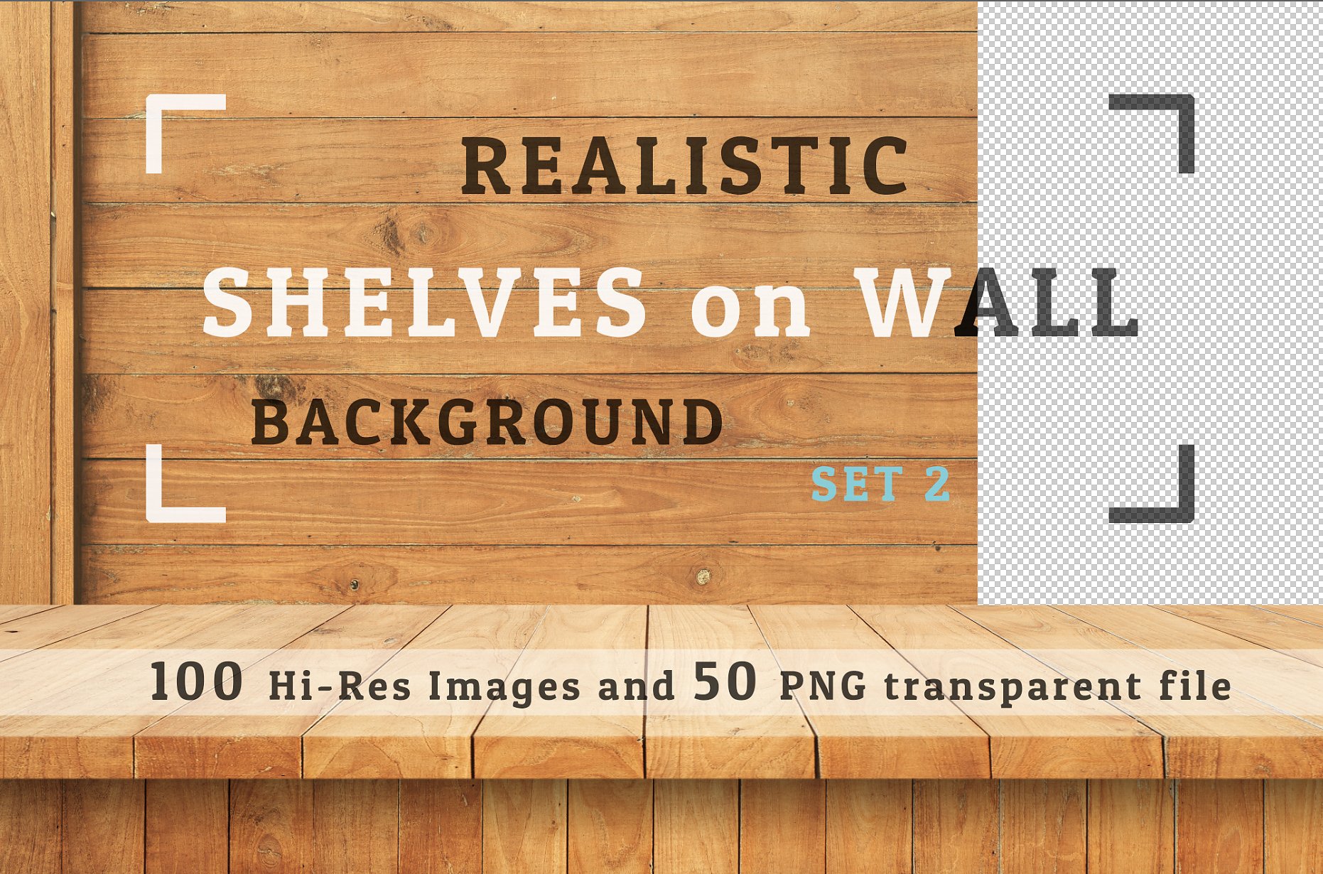 100 Realistic Shelves on Wall. Set 2 cover image.