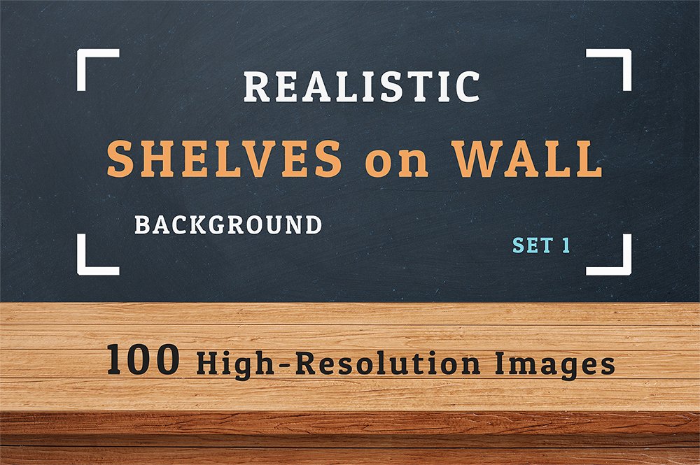 100 Realistic Shelves on Wall. Set 1 cover image.