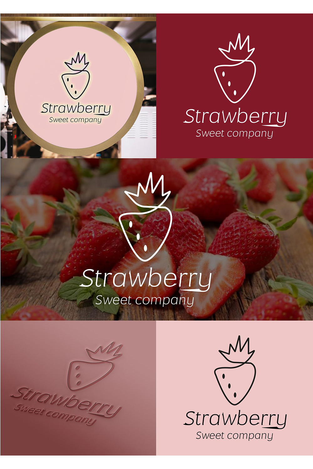 strawberry sweets art confectioner logo pinterest preview image.