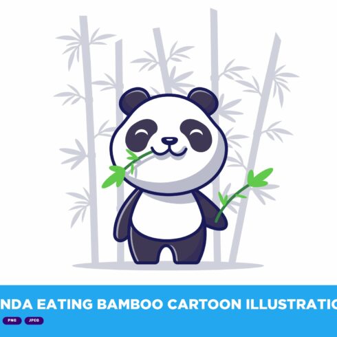 Cute Panda Eating Bamboo Cartoon cover image.