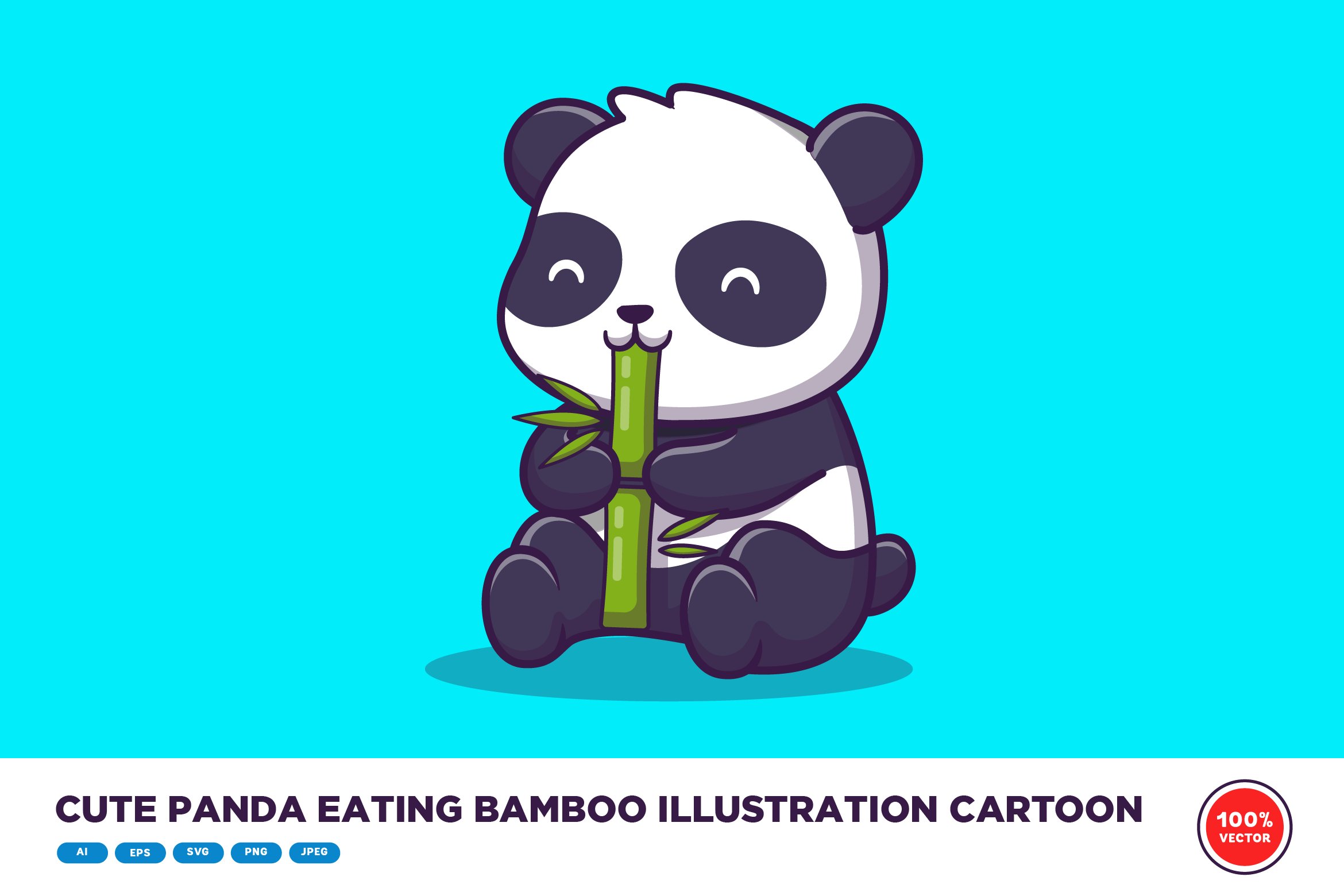 Cute Panda Eating Bamboo Cartoon cover image.
