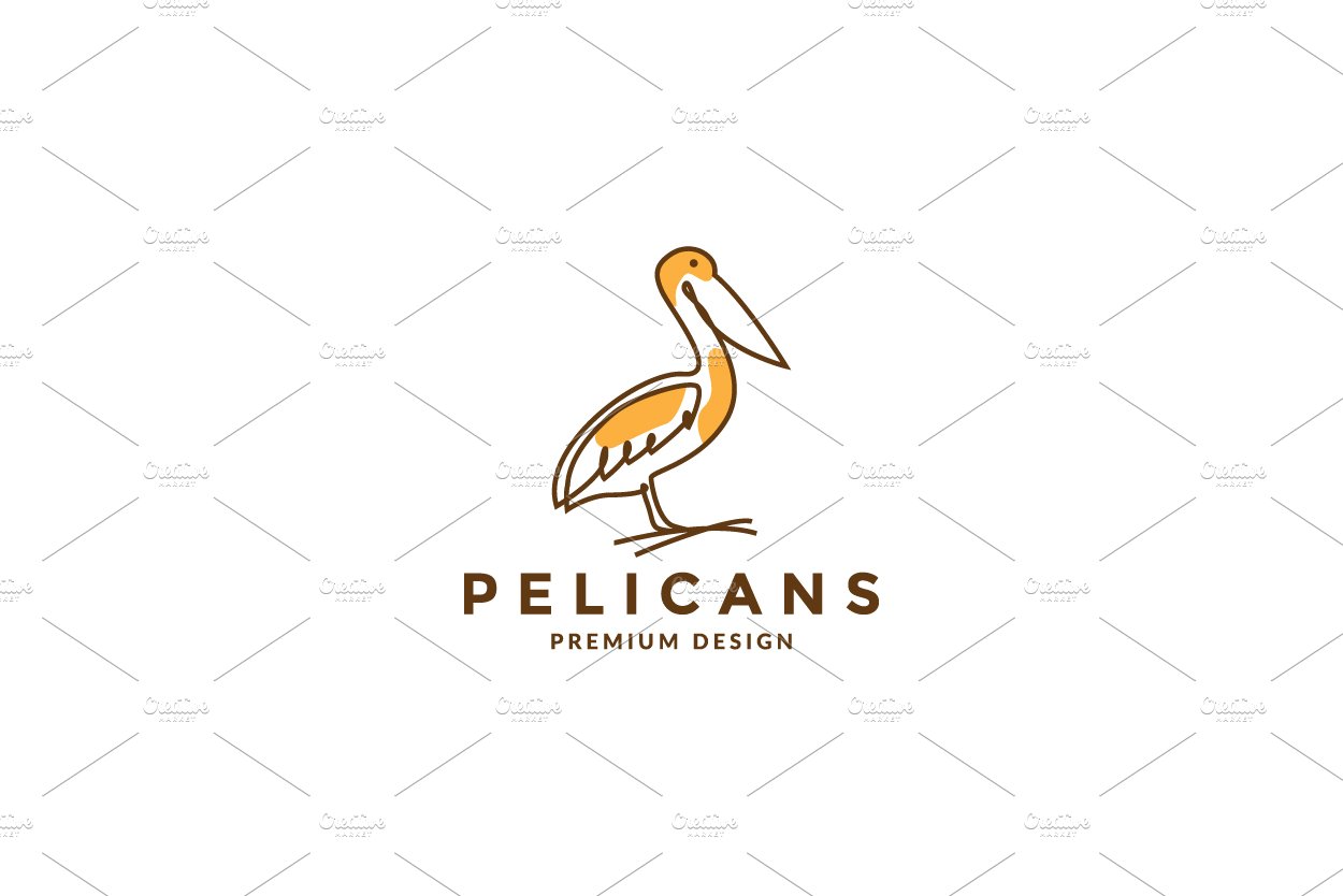 lines art abstract bird pelican logo cover image.