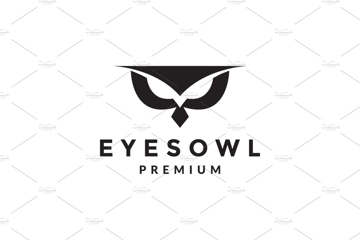 black eyes owl head modern logo cover image.
